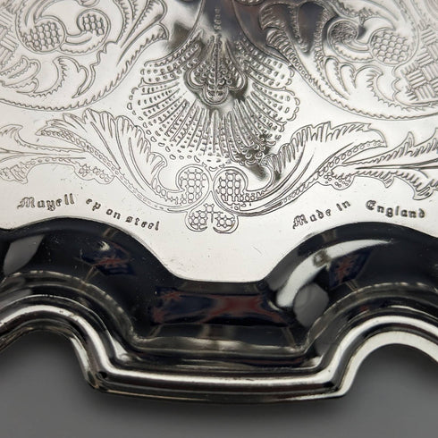 British Vintage Silver Plate & Glass Drink Server Set Queen Anne